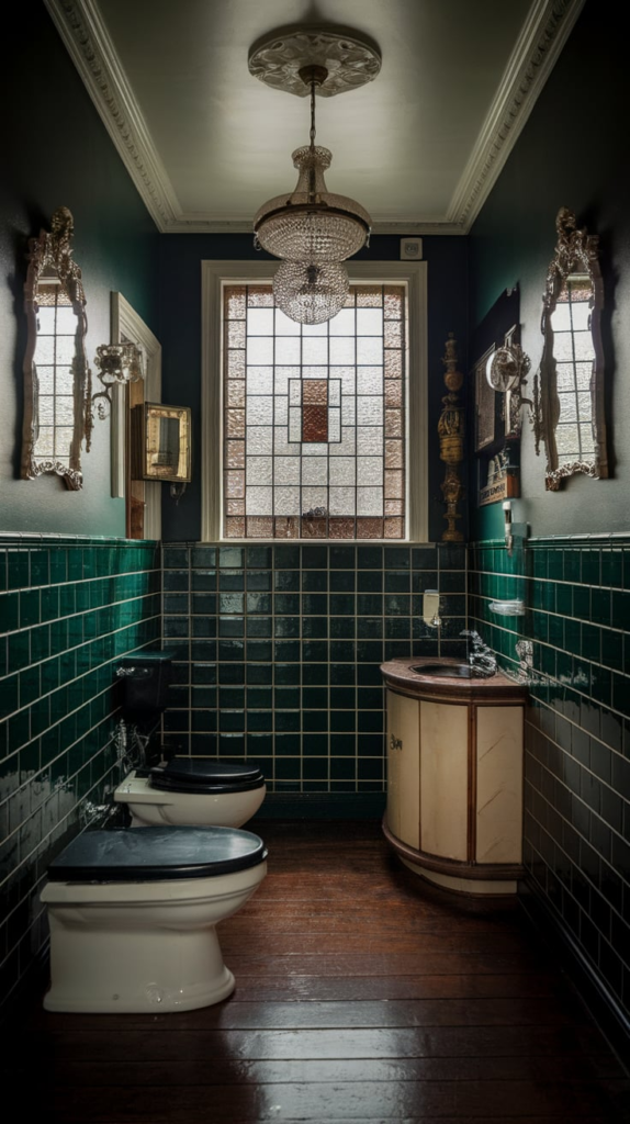 Industrial style powder room