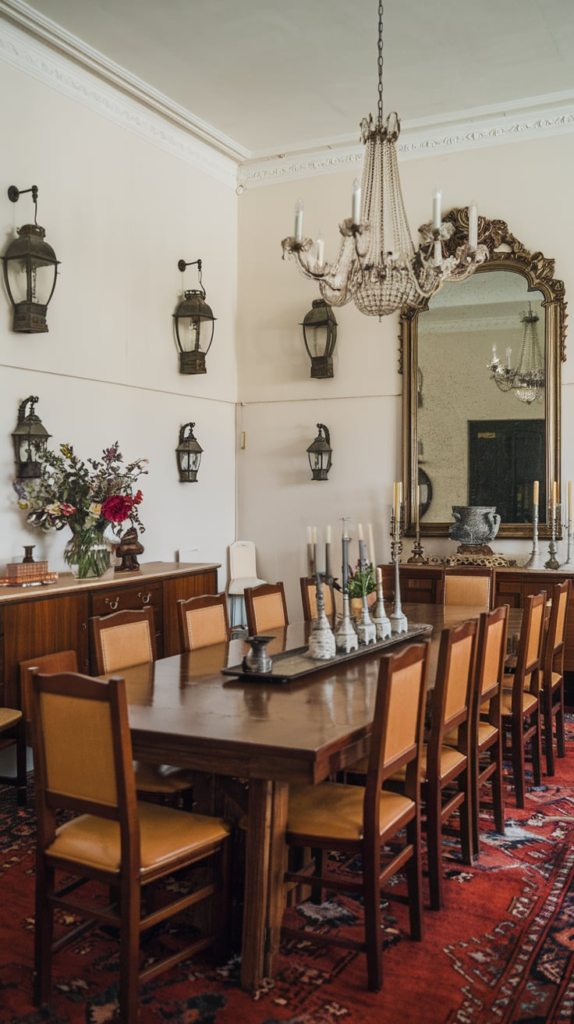 Natural materials in dining room