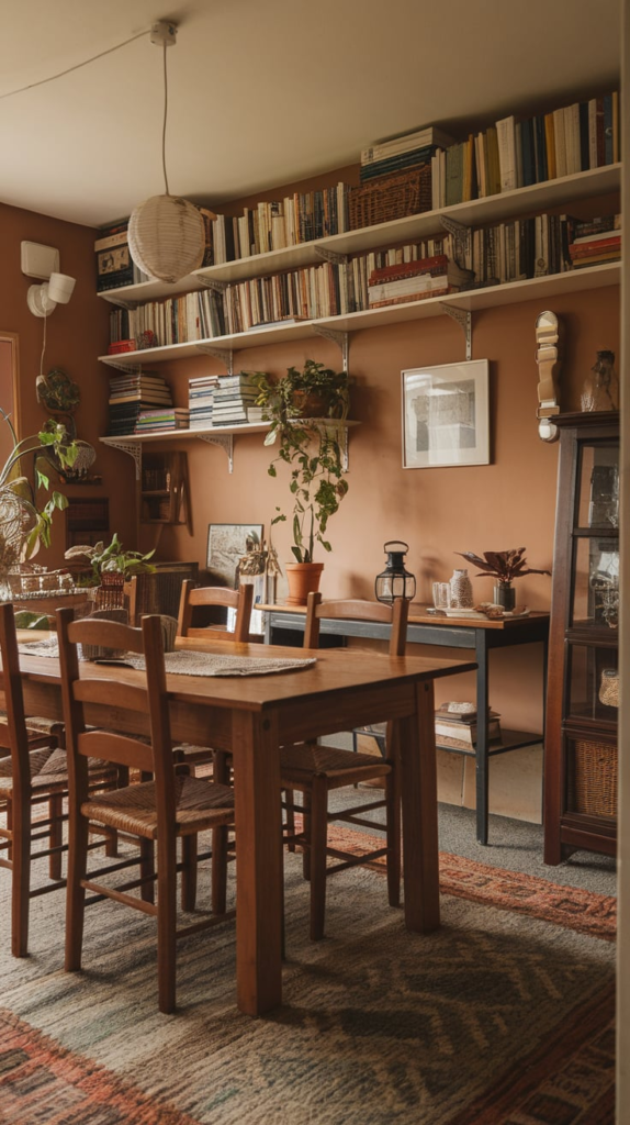 Green plants in dining room