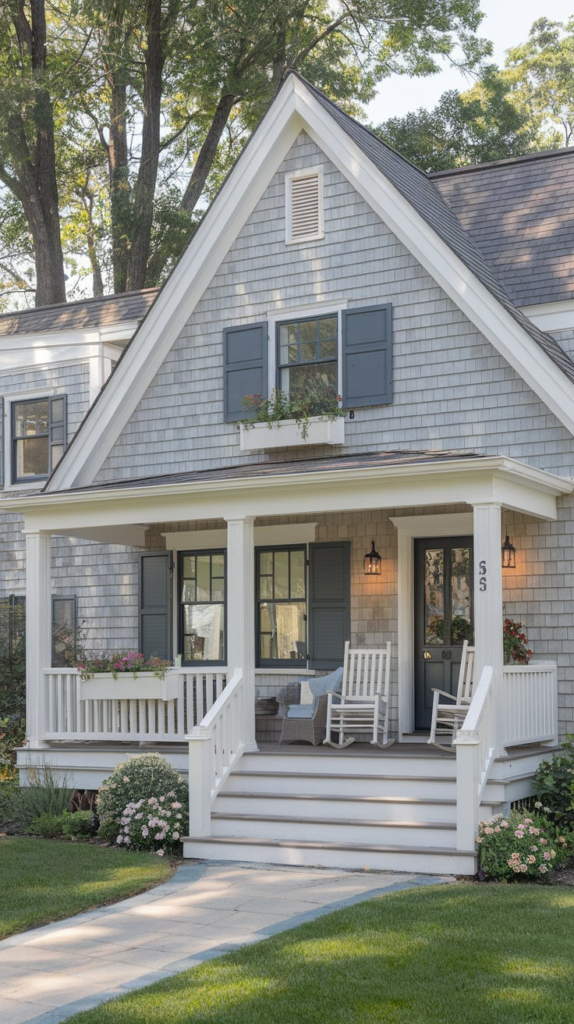 Nautical front door on Cape Cod home