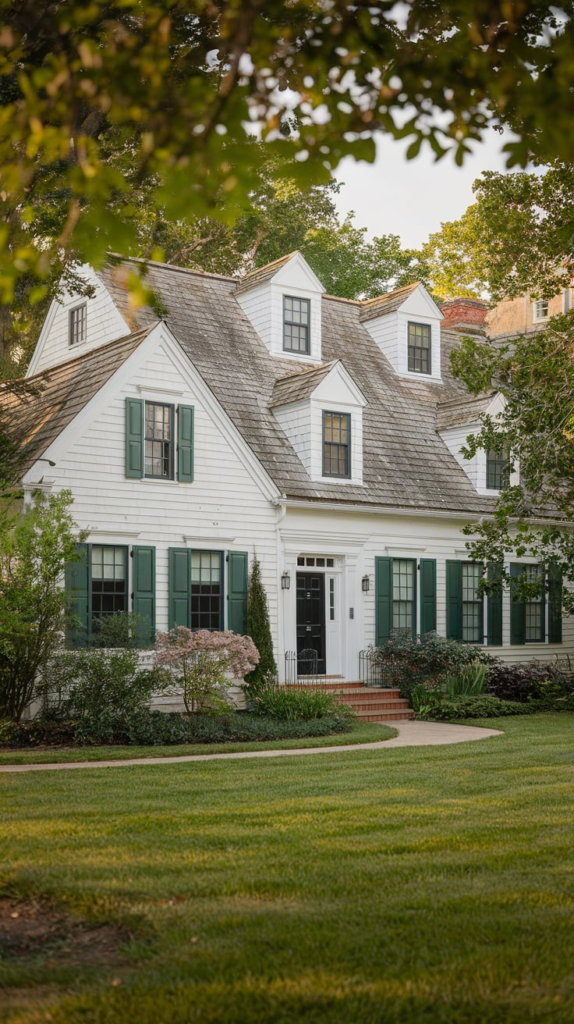 Brick chimney on Cape Cod home