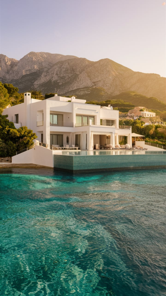 Mediterranean style Bloxburg house exterior