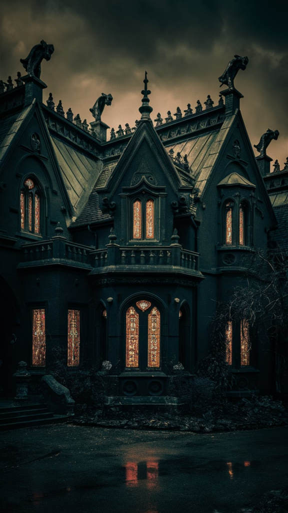 Gothic revival Bloxburg house exterior