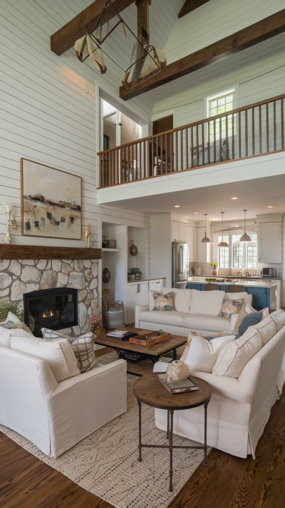 Natural materials in cottage interior