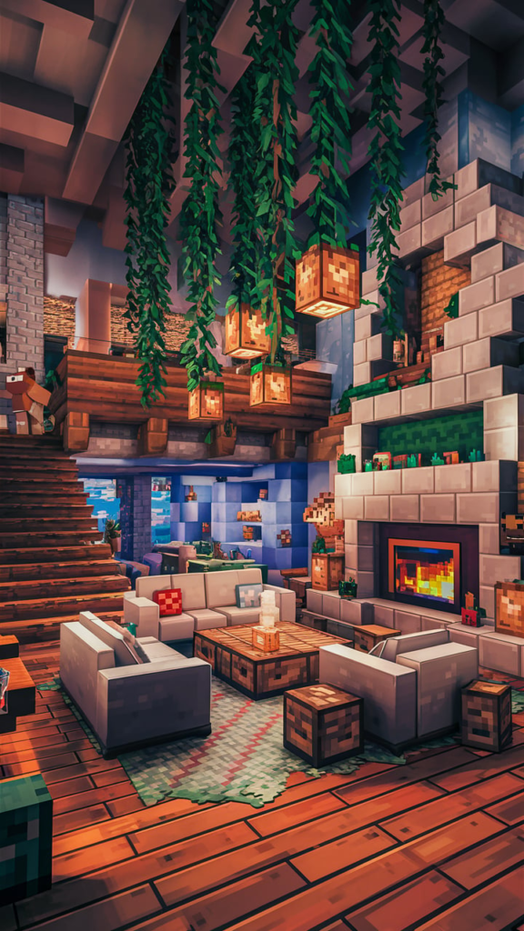 Minecraft cozy attic bedroom