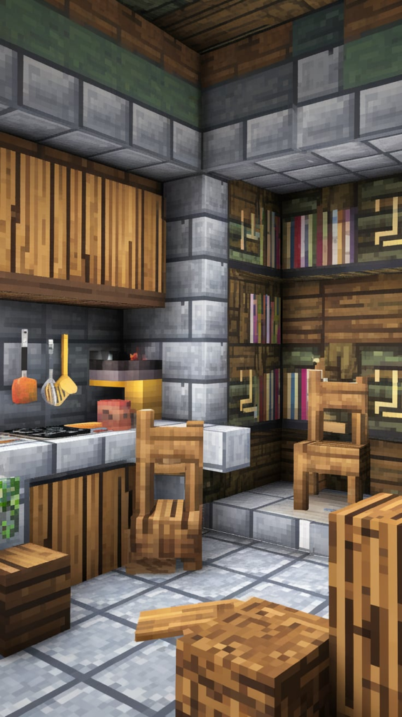 Minecraft art gallery hallway