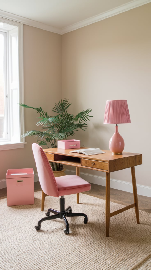 Soft lighting in home office