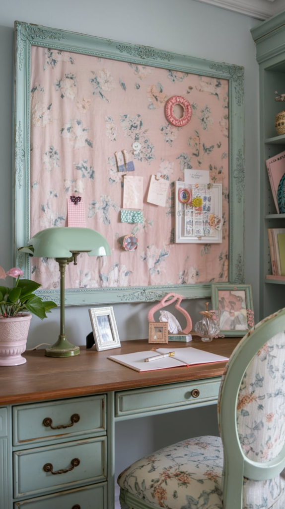 Feminine patterns in office decor