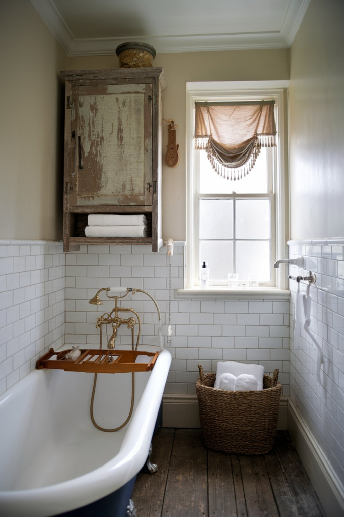 Small potted plants in bathroom