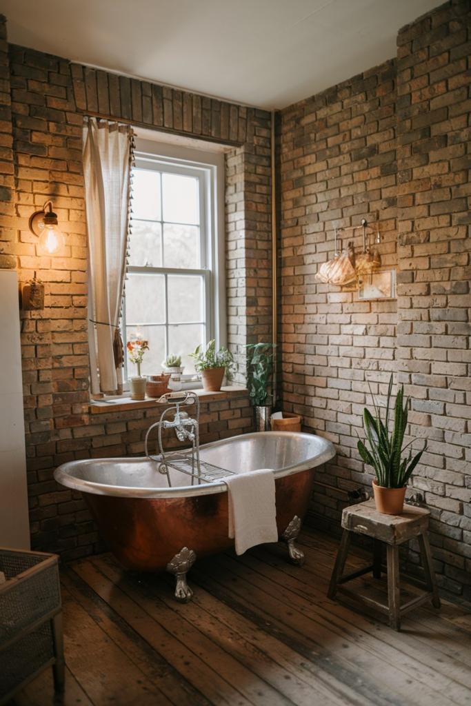 Rustic wooden framed mirror