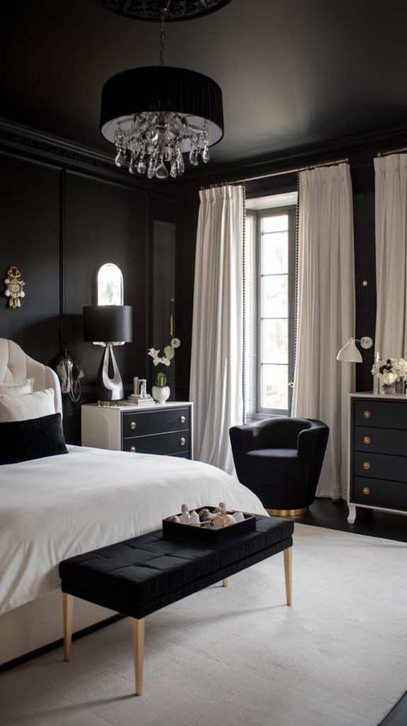 Patterned bedding and curtains