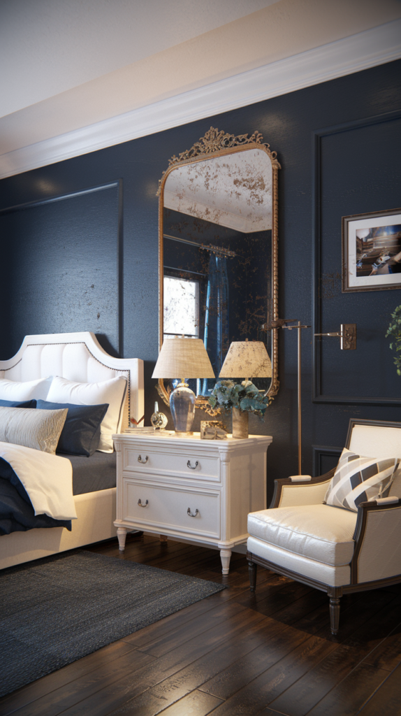 Minimalist dark bedroom