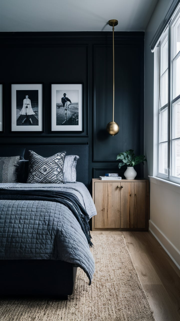Dark elegant bedroom final look