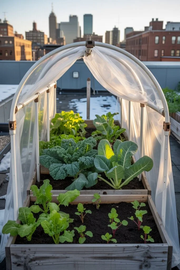 Small greenhouse on rooftop