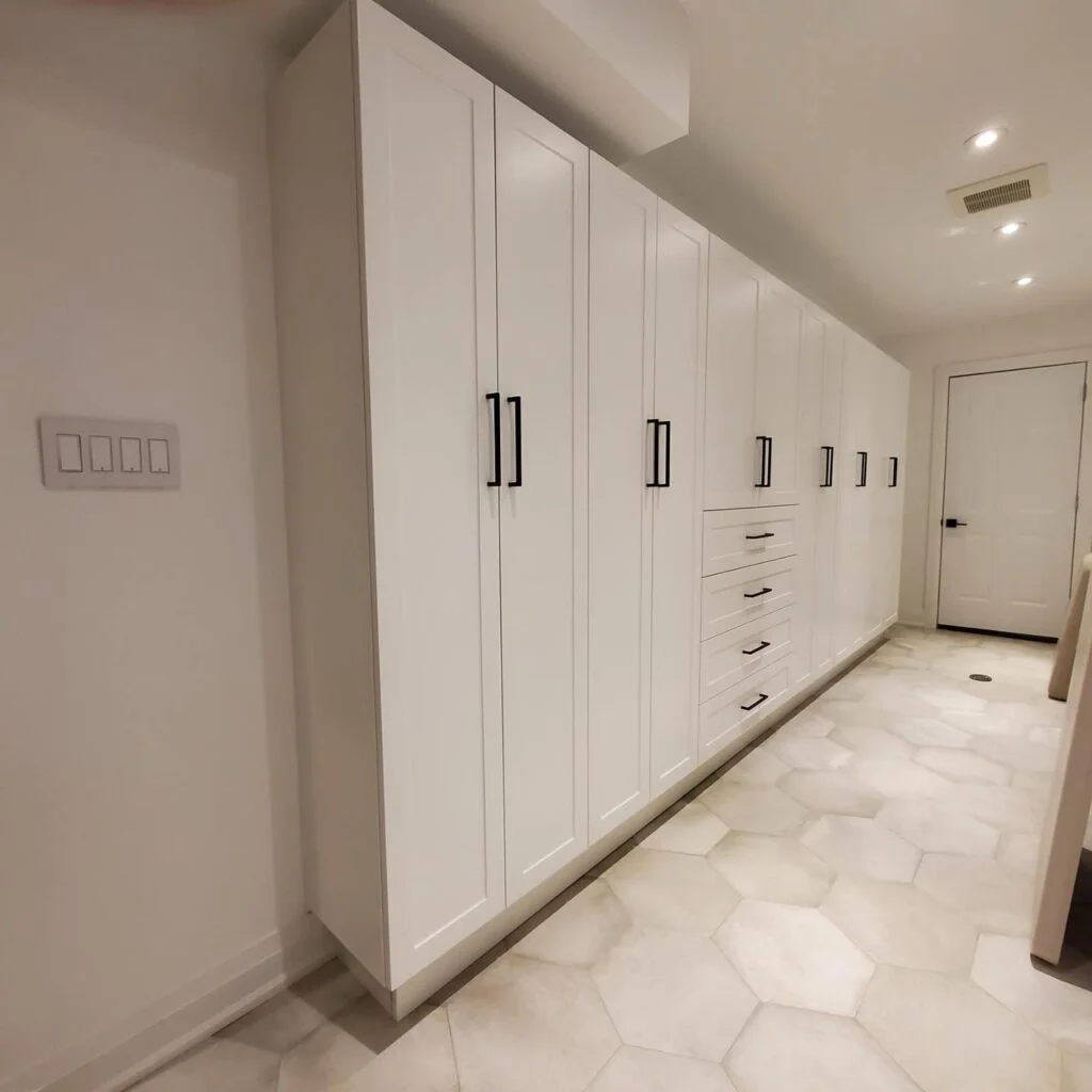 Gallery wall basement closet