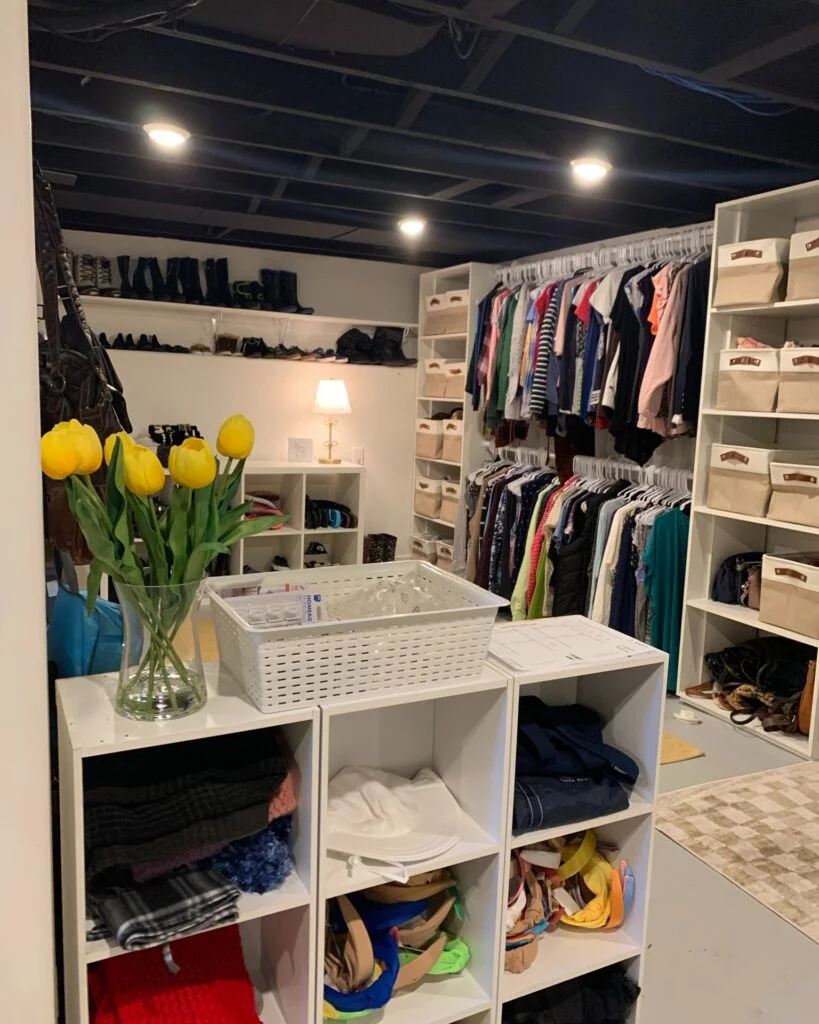 Industrial style basement closet