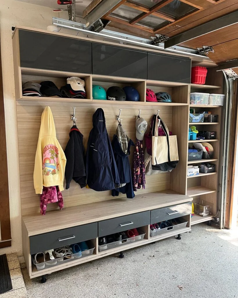 Mudroom style basement closet