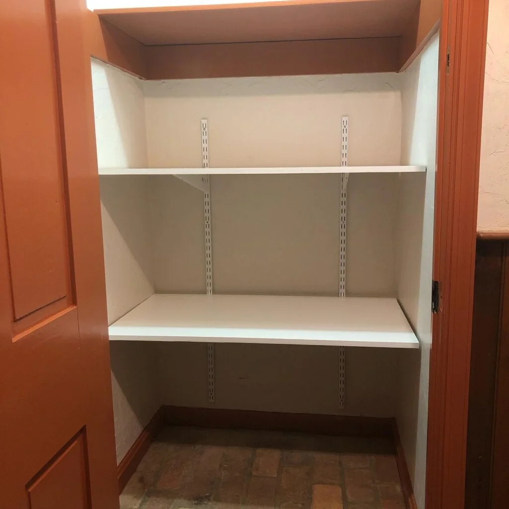 Simple basement closet shelving