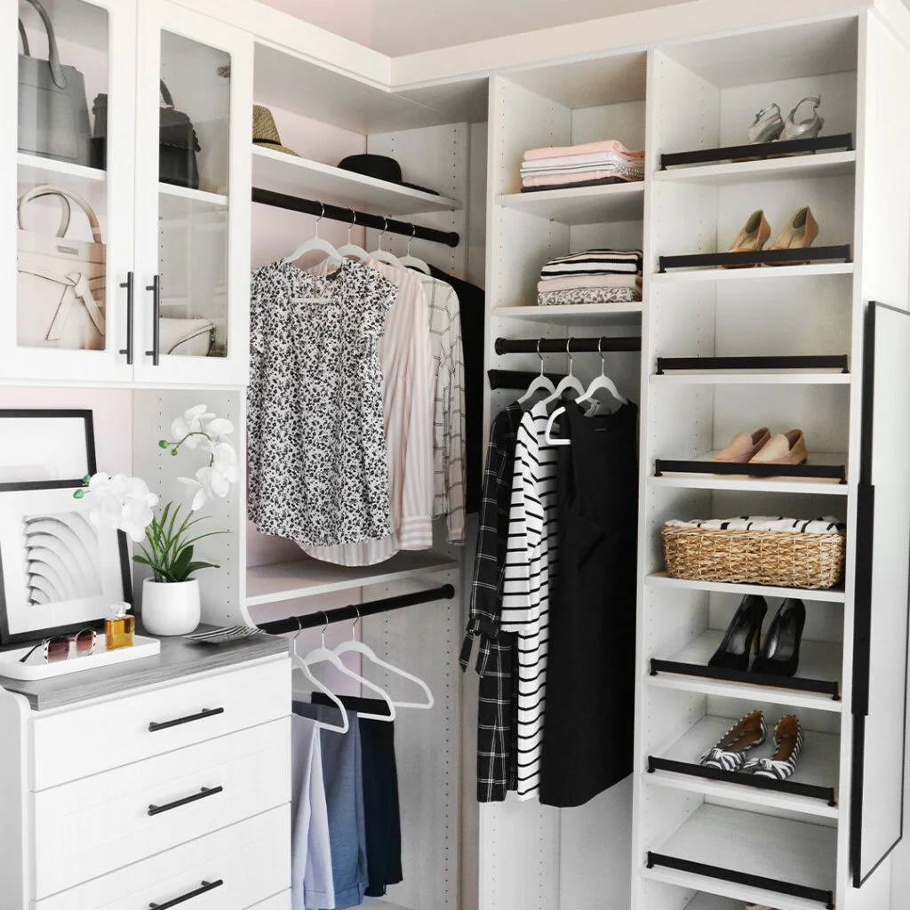 Bright organized basement closet