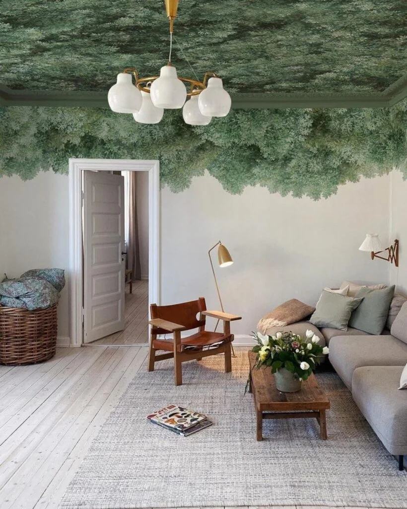 Forest canopy painted ceiling