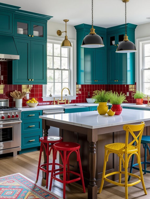 colorful kitchen accents