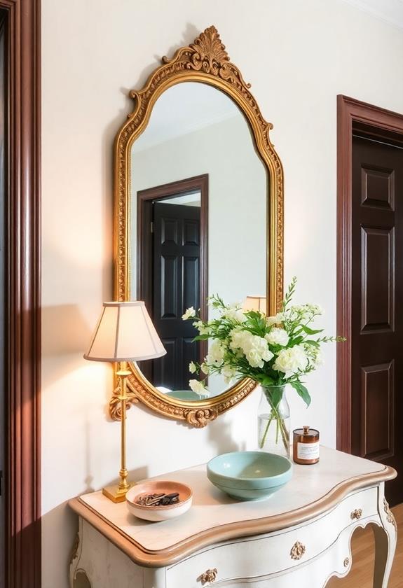 mirror enhancing entryway space
