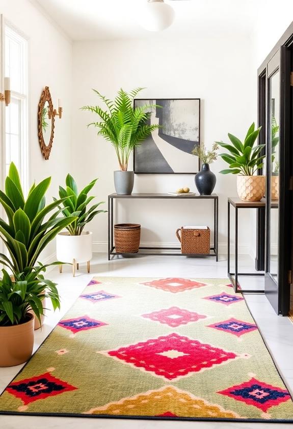 colorful statement rug