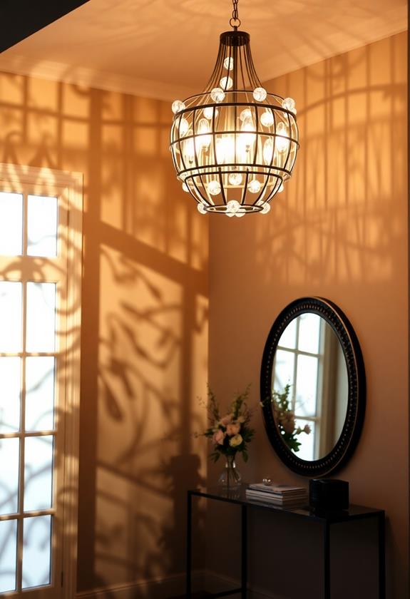 decorative light fixture in entryway