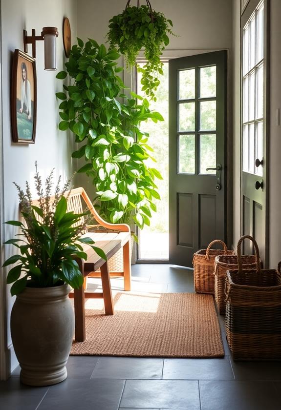 natural elements in entryway