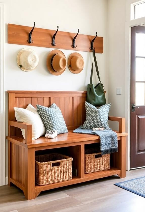 storage bench in entryway