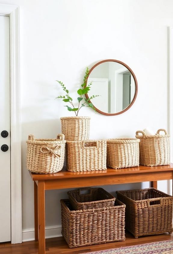 baskets for entryway organization