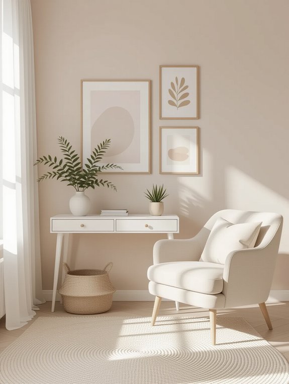 light colored walls for spacious feel