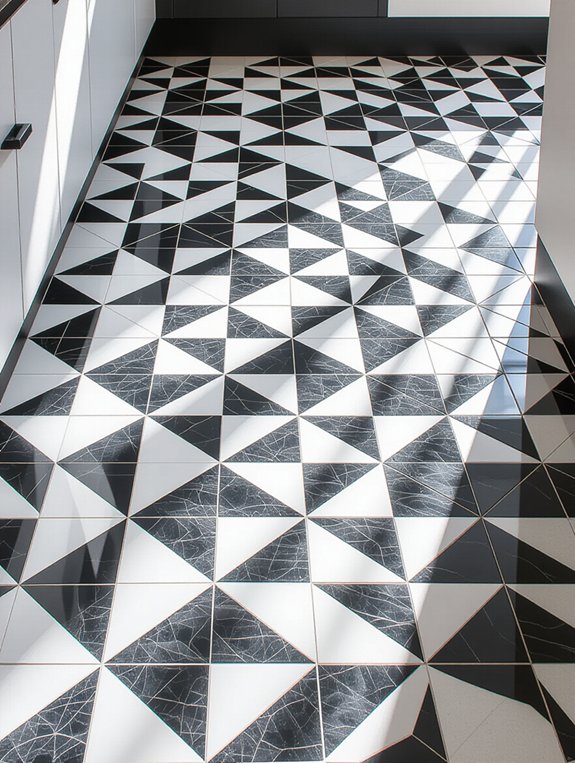sleek minimalist monochrome tiles