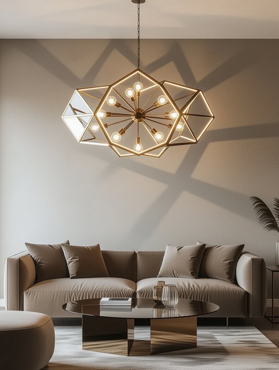 modern geometric chandelier design