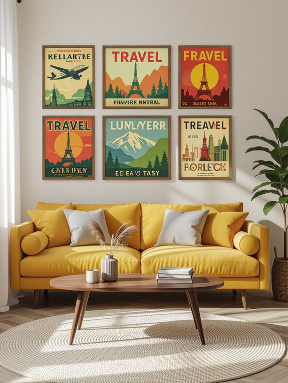 vintage travel poster decor
