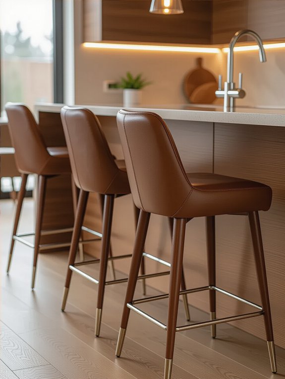 sophisticated leather bar stools