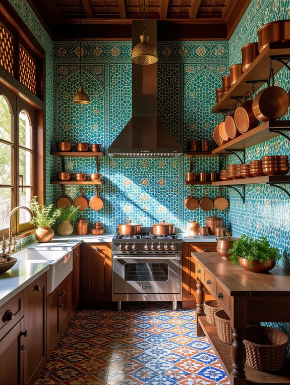 vibrant artistic mosaic kitchen