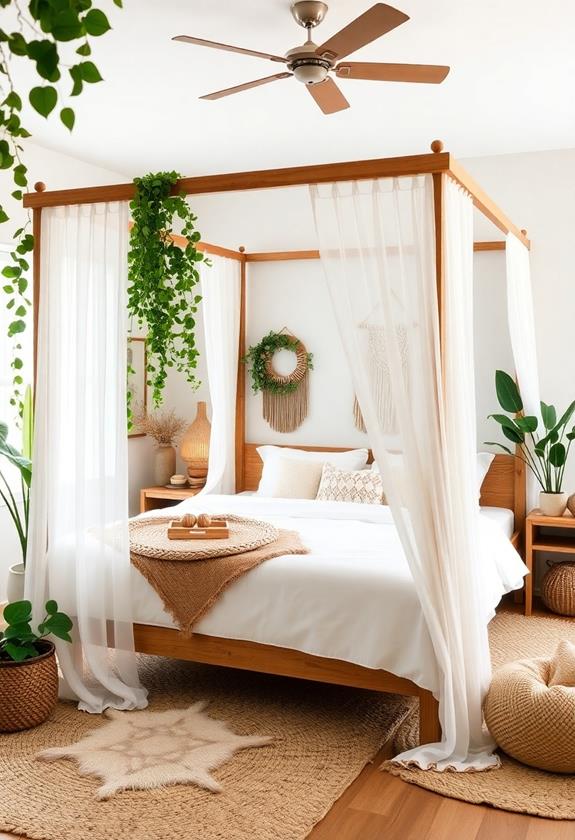 Boho canopy bed frame