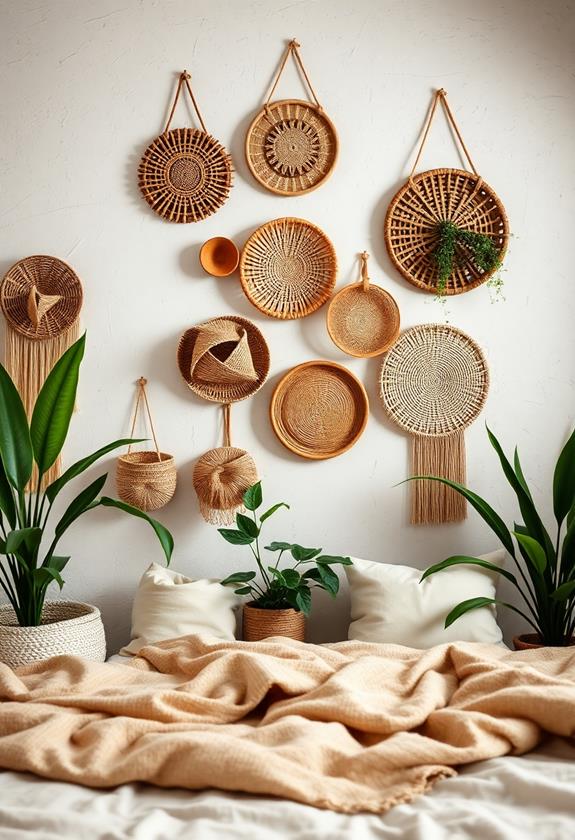 Natural fiber woven baskets