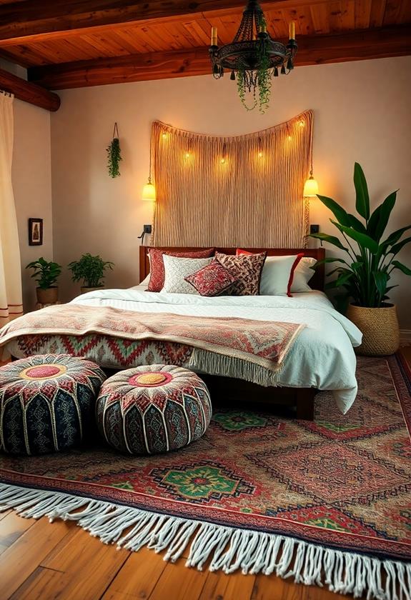 Colorful Moroccan pouf