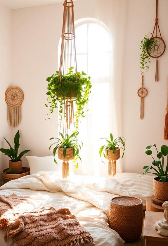 Hanging indoor plants