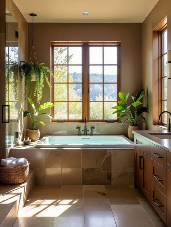 earthy browns with natural stone