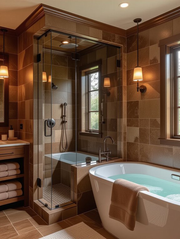sophisticated brown shower enclosure