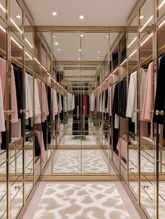 elegant mirrored closet design