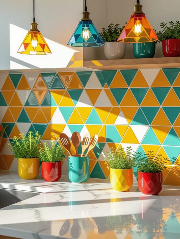 geometric patterns enhance kitchens