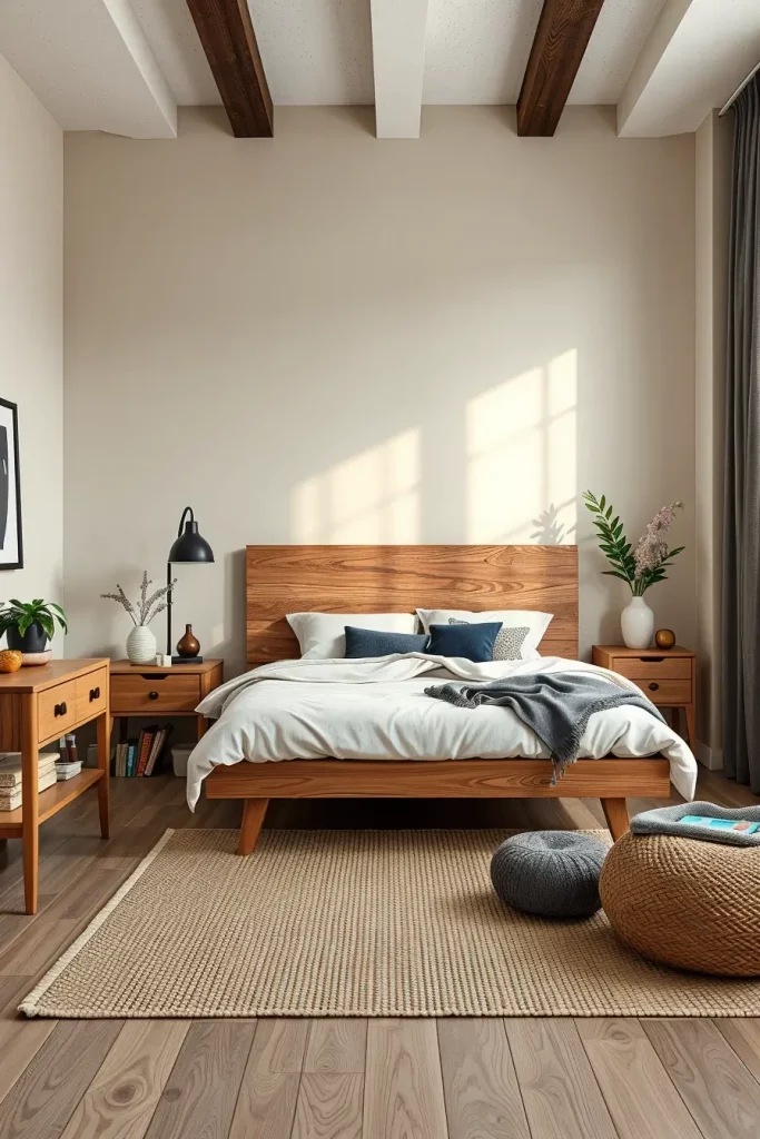 Natural Wood Boys Bedroom