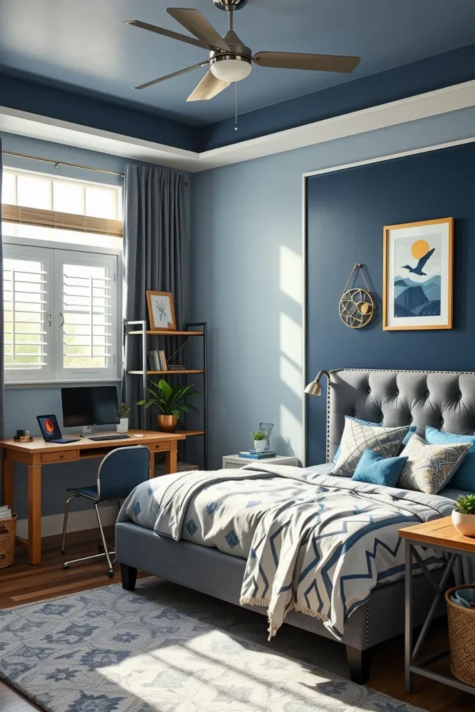 Blue and Gray Bedroom