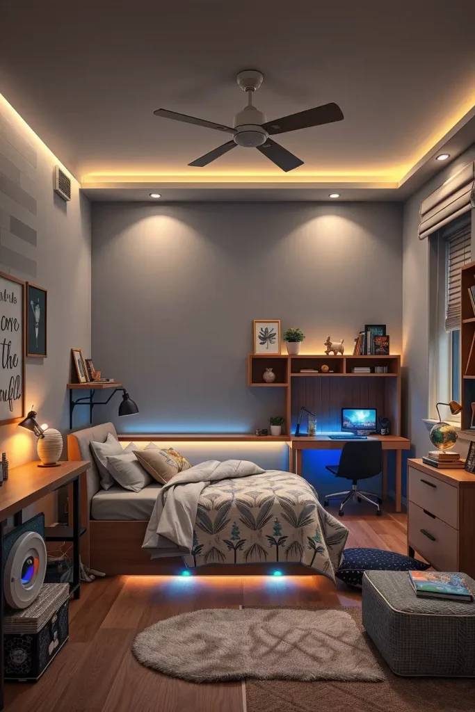 LED Lighting in Boys Bedroom