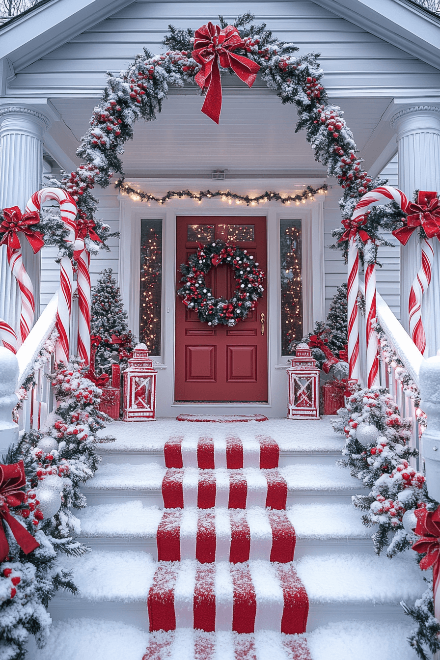 Candy Cane Themed Porch