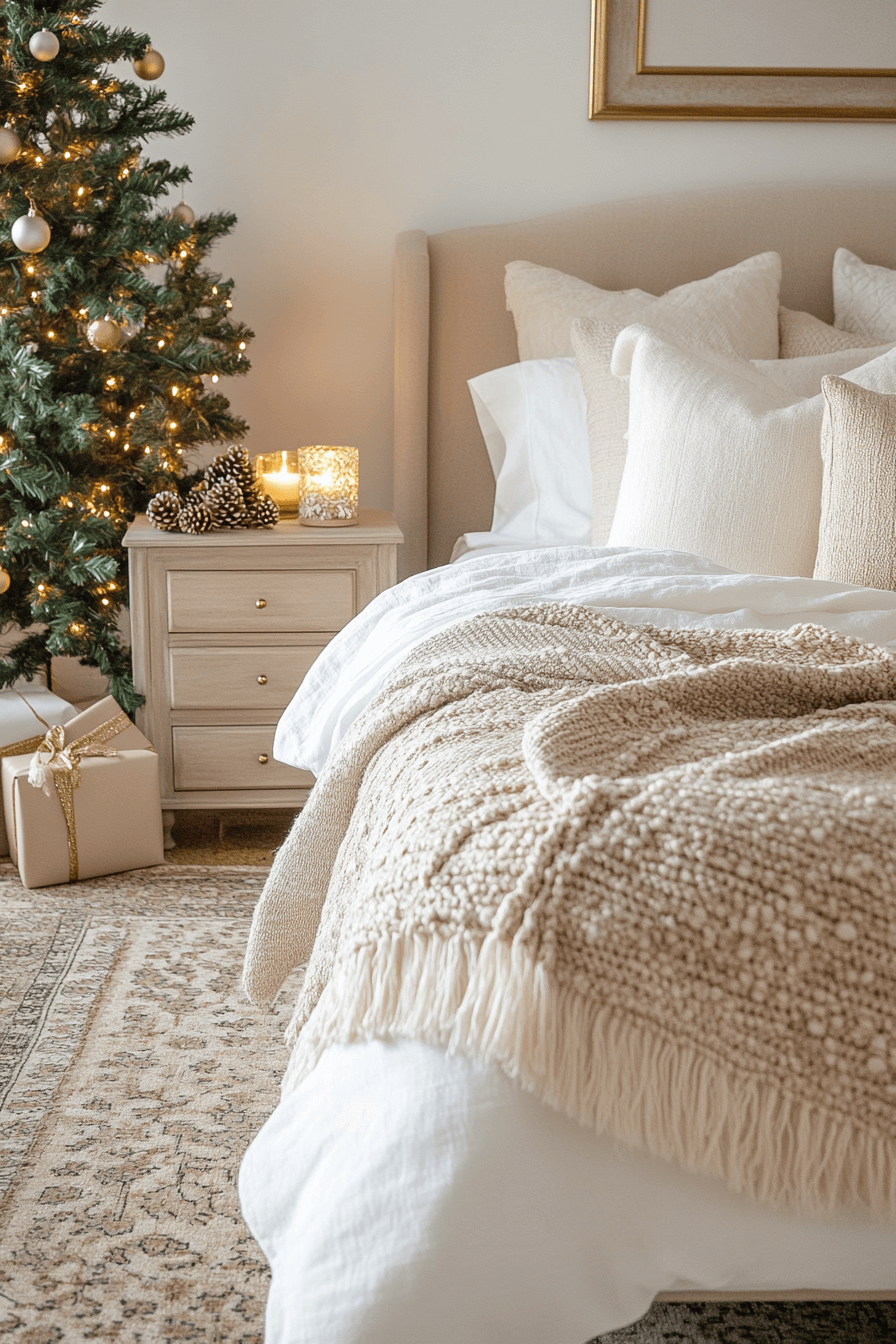 Neutral Christmas Bedroom